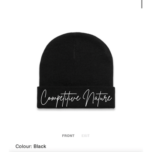 Cuffed Competitive Nature Beanie (Black)