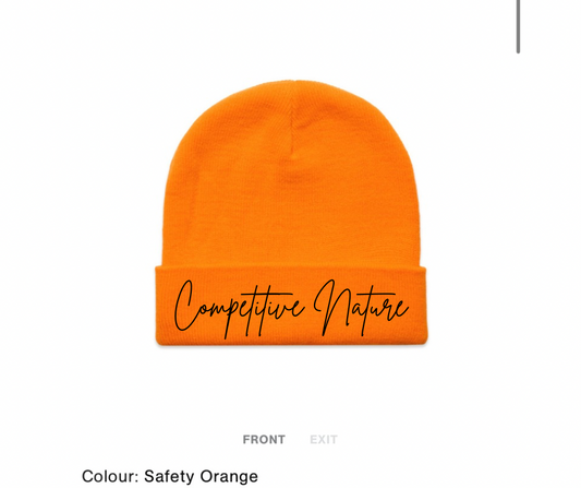 Cuffed Work Safety Competitive Nature Beanie (Orange & Black)