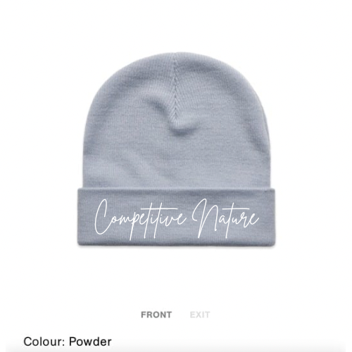 Cuffed Competitive Nature Beanie  (Powder Blue)