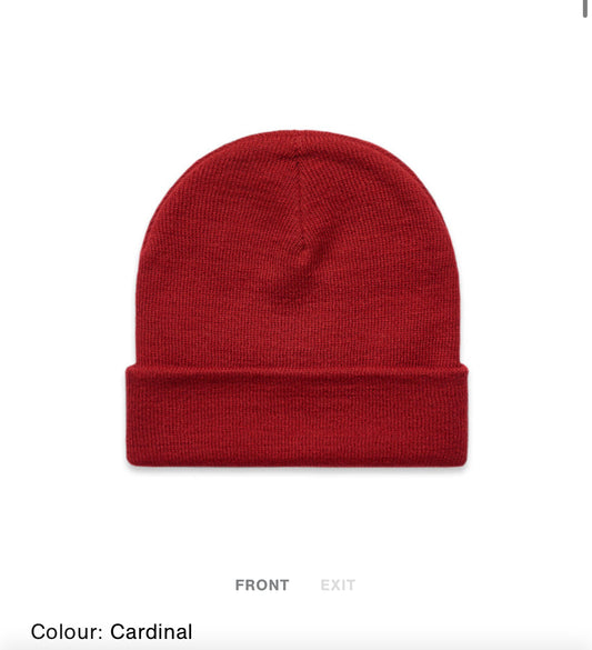Cuffed Competitive Nature Beanie (Cardinal Red)