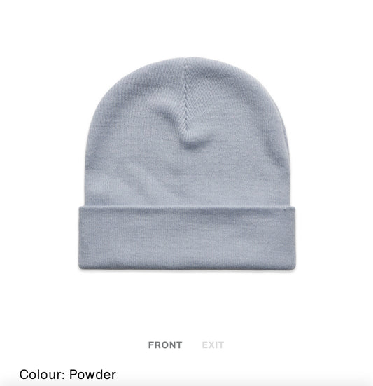 Cuffed Competitive Nature Beanie  (Powder Blue)