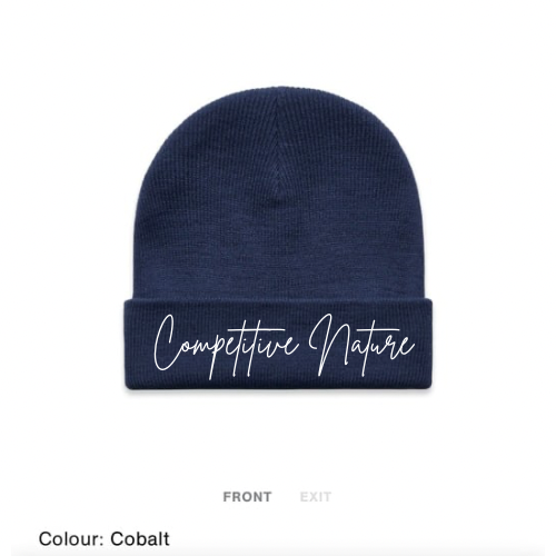 Cuffed Competitive Nature Beanie (Cobalt Blue)