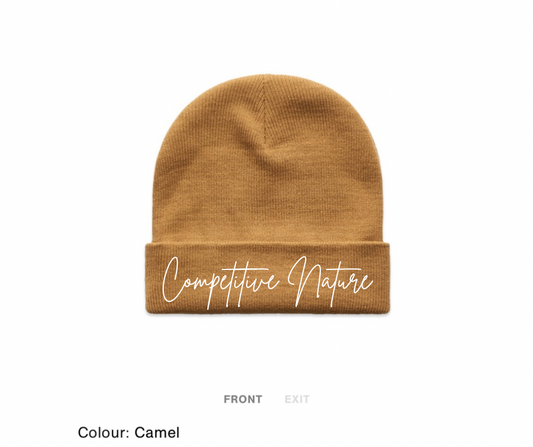 Cuffed Competitive Nature Beanie (Brown)